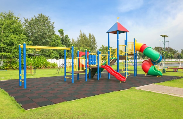 Outdoor playing equipment on playground