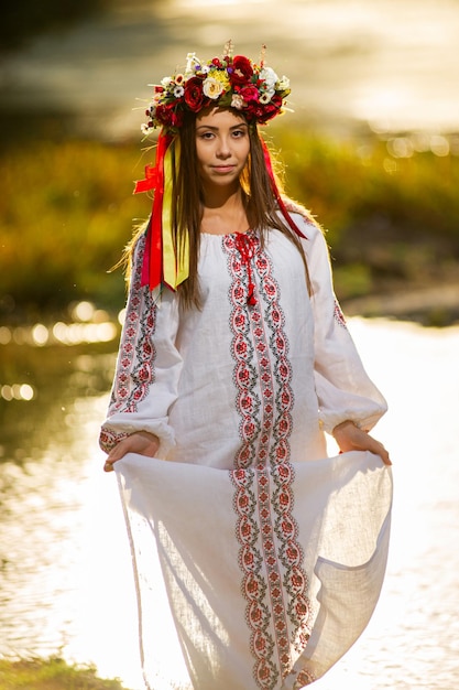 Outdoor portrait of beautiful Ukrainian girl