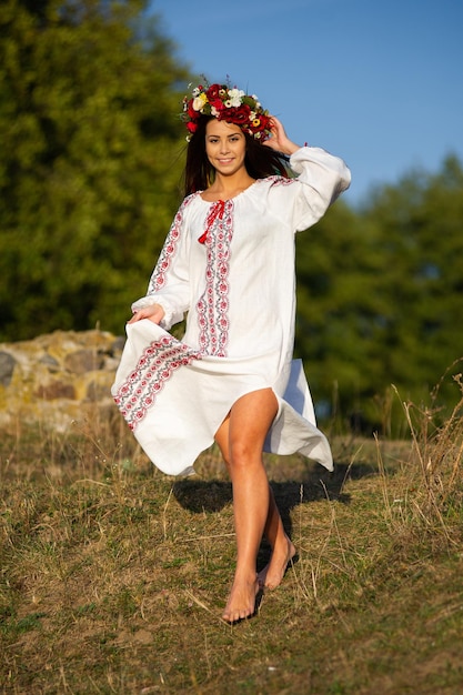Outdoor portrait of beautiful Ukrainian girl