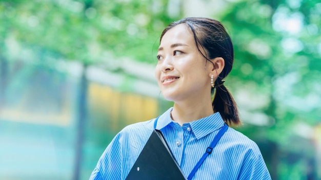 Outdoor portrait of a business woman