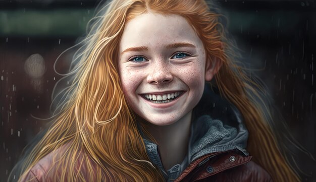 Outdoor portrait of a smiling girl