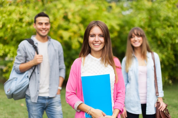 Outdoor portrait of a smiling young woman