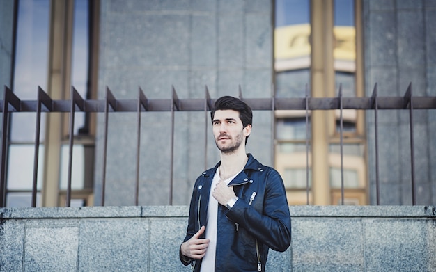 Outdoor portrait of stylish young man