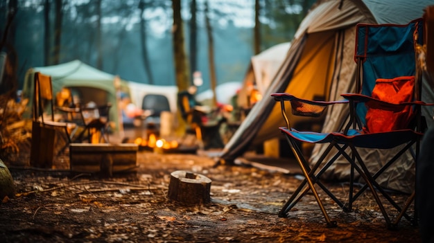 outdoor recreation with tents tourism camping generative ai