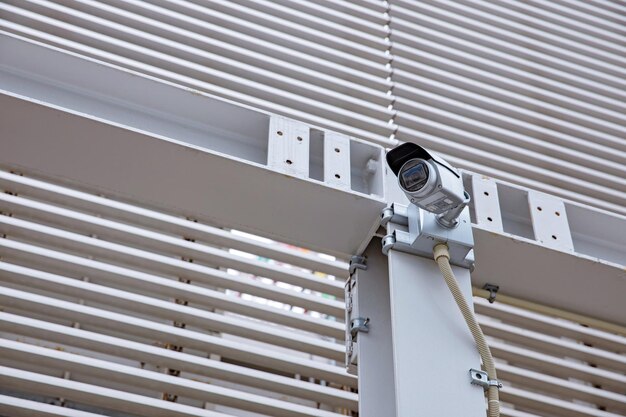 Outdoor security cctv monitor white color.