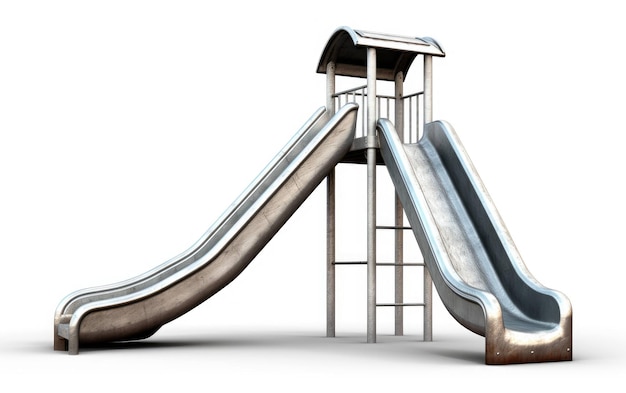 Outdoor Slide Structure on White Background