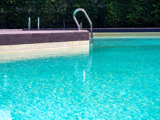 Outdoor swimming pool on a summer day