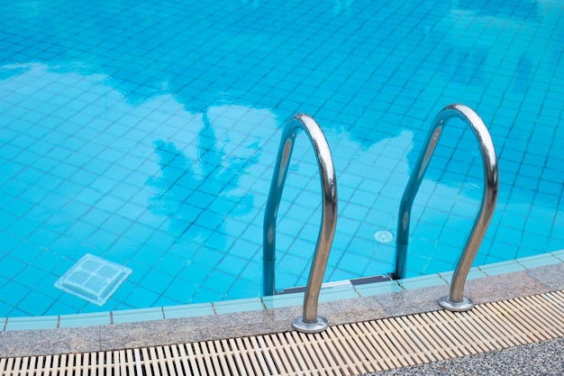 Outdoor swimming pool with stair