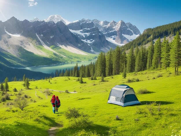 Photo outdoor tourism landscape generated by ai