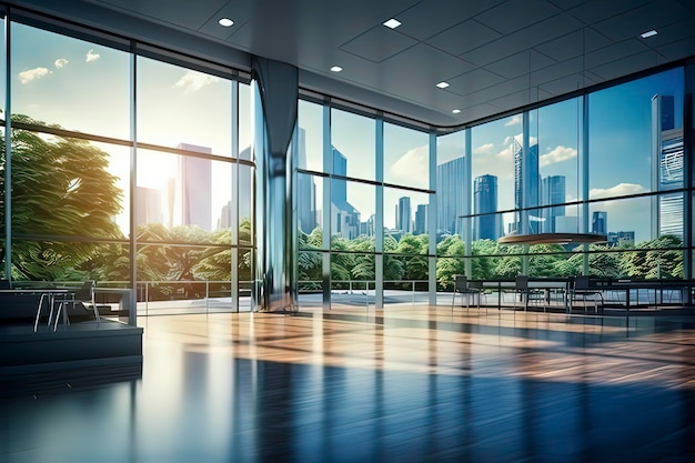 Photo outdoor urban skyline of office building windows ai technology generated image