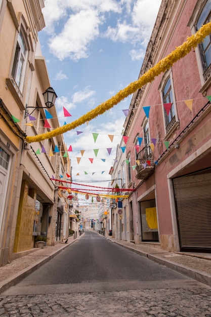 Outdoor view of the typical architecture of the city of Loule, Portugal.