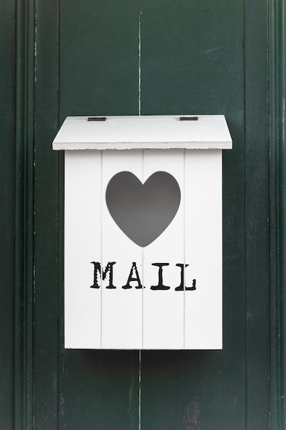 Outdoor vintage wood post box