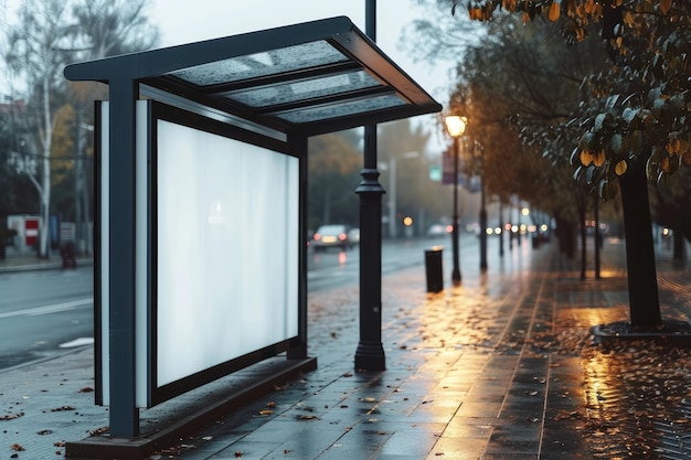 Photo outdoor white blank empty advertising mockup for advertising