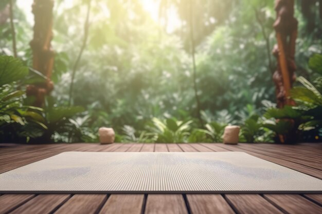 Outdoor yoga mockup background Generate Ai