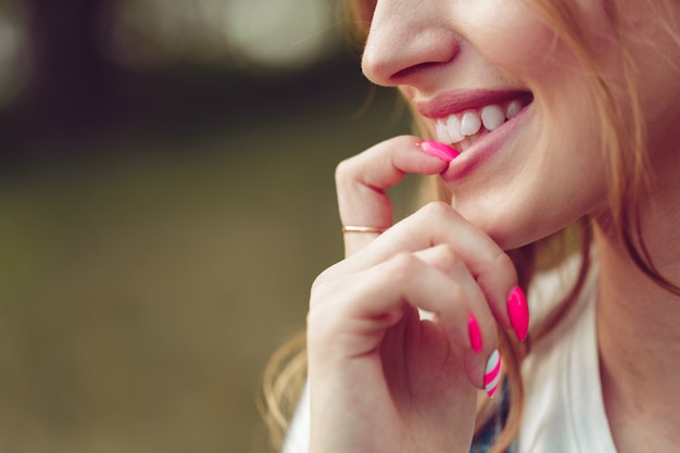 Outdoors portrait of beautiful young girl