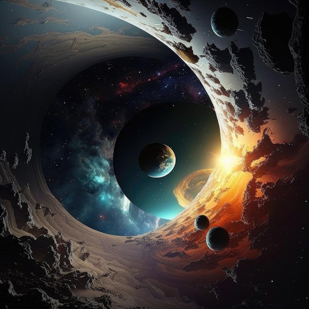 Outer space achtergrond realistisch Illustratie Generatieve AI
