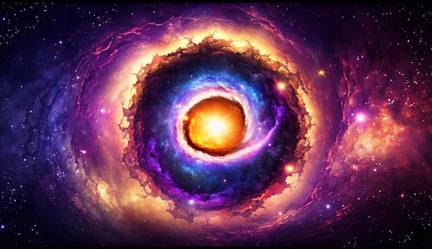 Фото Космическое пространство рождение новой звезды всплеск энергии во вселенной иллюстрация сгенерирована ии
