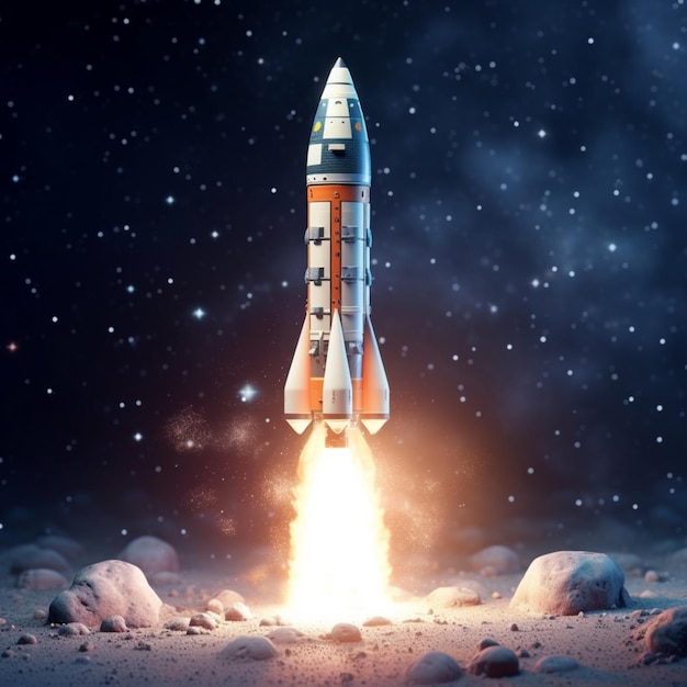 Outer spacecraft ship rocket shuttle launch pictures AI Generated art