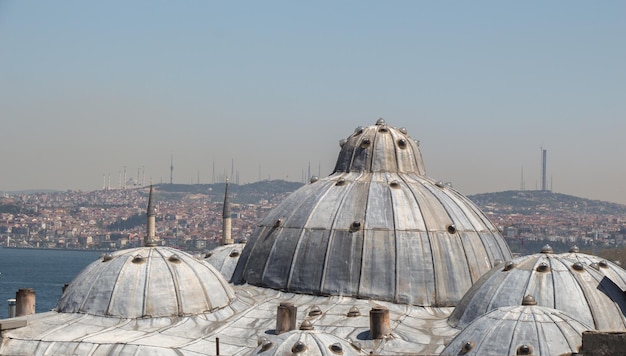 Outer view of dome in Ottoman architecture in Istanbul Turkey