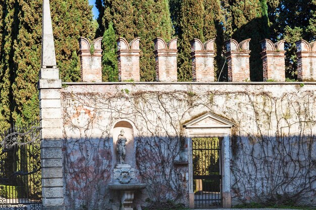 Outer wall of giusti garden in Verona city