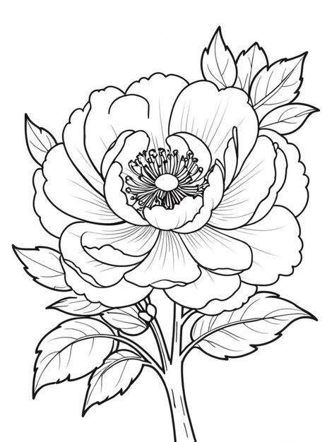 outline of a beautiful flower