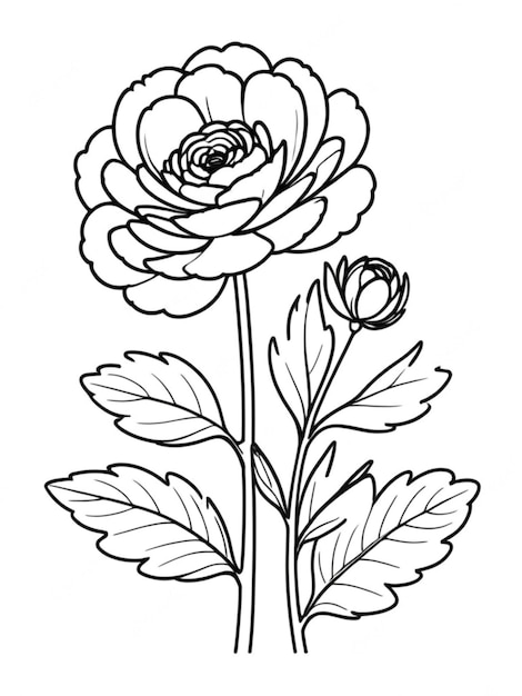 outline of a beautiful flower