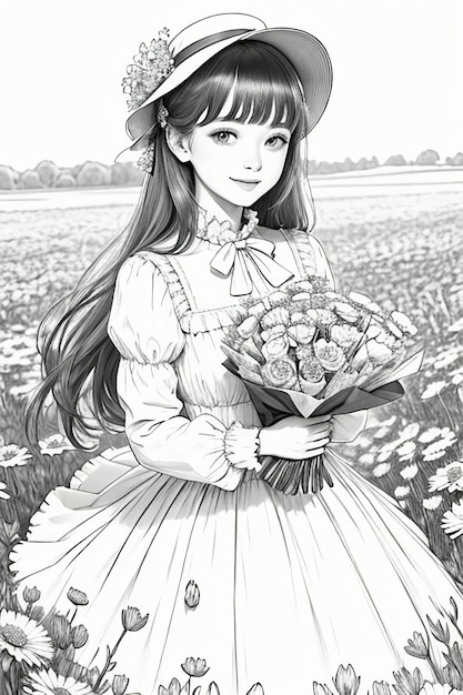 Anime Girl Drawing At  Anime Girl In Dress Base HD Png Download   Transparent Png Image  PNGitem
