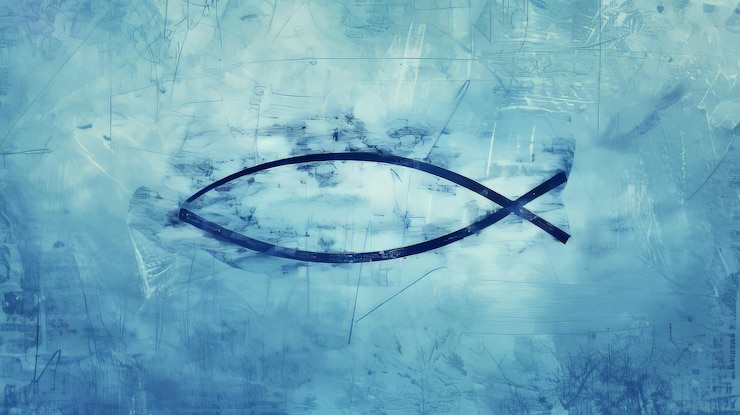 Photo the outline of a fish symbolizing faith against a tr ai generated illustration