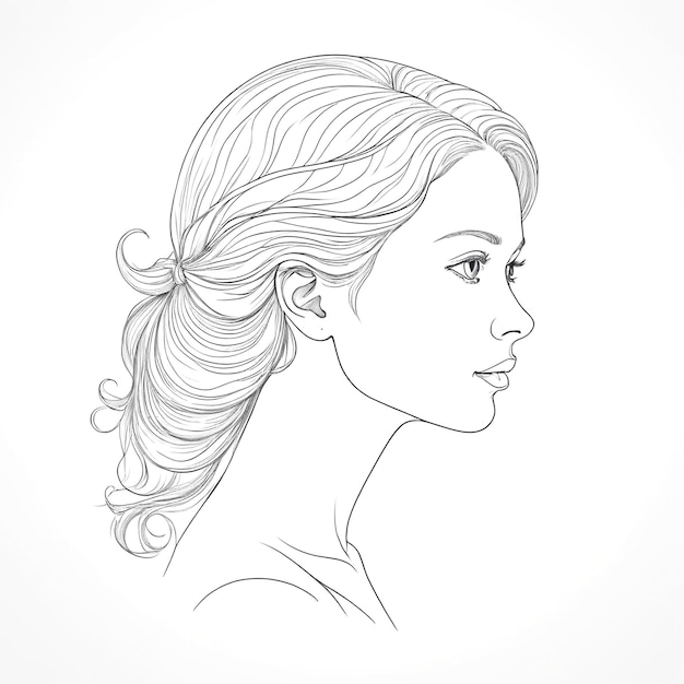 Outline Illustration On White Background