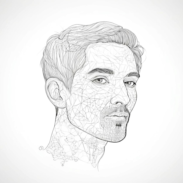 Outline Illustration On White Background