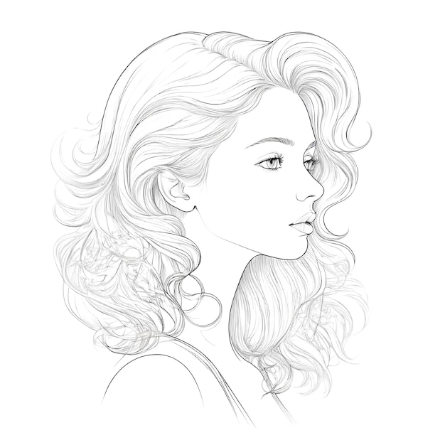 Outline Illustration On White Background