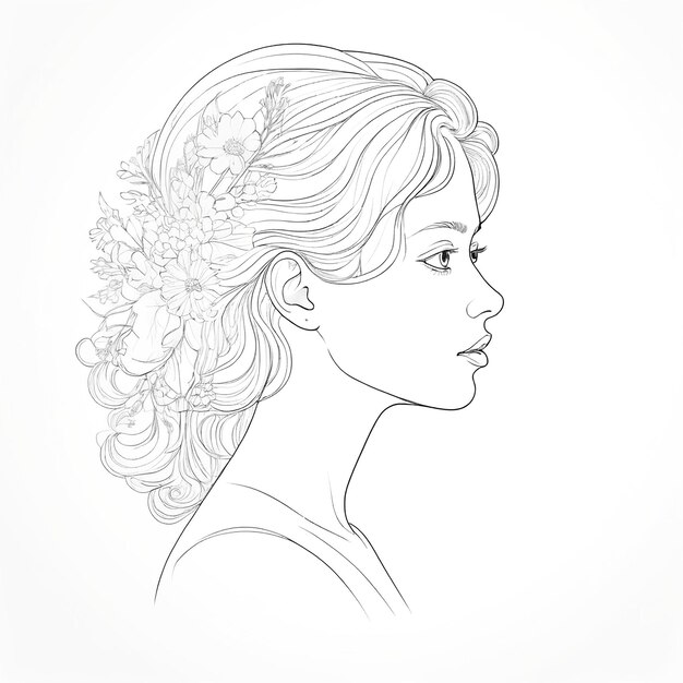 Outline Illustration On White Background