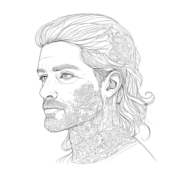 Outline Illustration On White Background