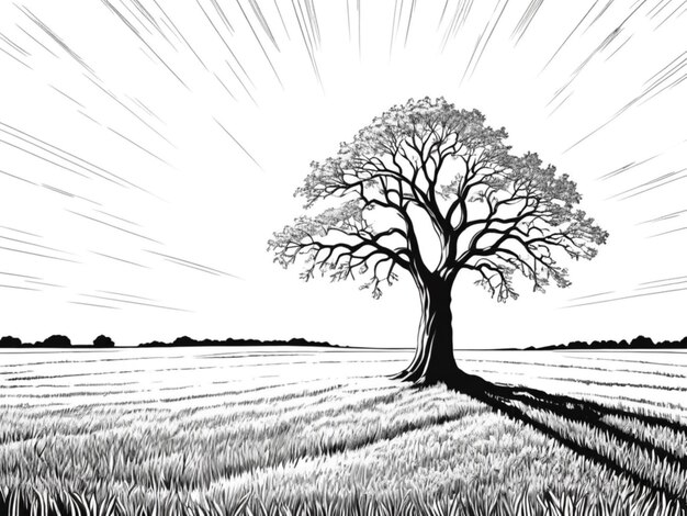 An outline image of a tree