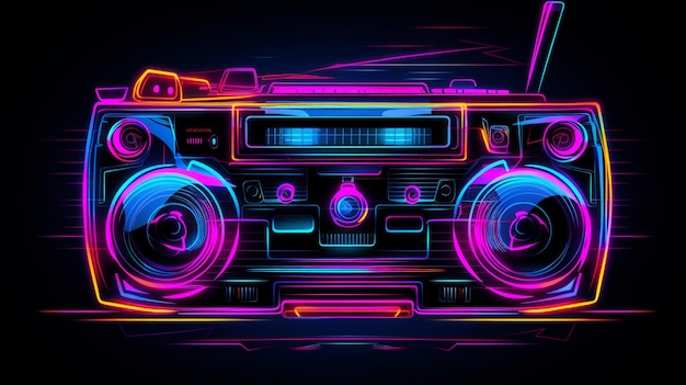 Outlined neon digital art illustrations backgrounds stock photos and images
