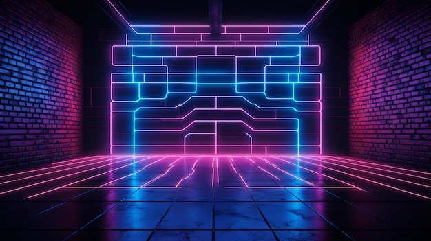 Outlined neon digitale kunst illustraties achtergronden foto's en afbeeldingen