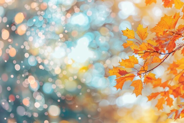 Photo outoffocus trees with autumn colors as a natural bokeh background ideal copy space for botanical