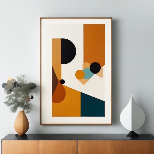 Photo outofframe abstract shapes minimal art midcentury art