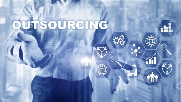 Outsourcing Human Resources Global Business Industry Concept Freelance Outsourcing Internationaal partnerschap