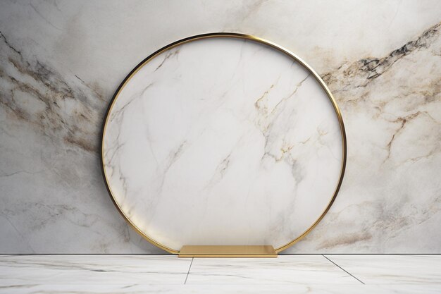 Photo oval bronze frame on a marble