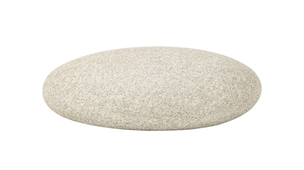 Oval pebble gray stone for SPA treatments isolated on white background with clipping path