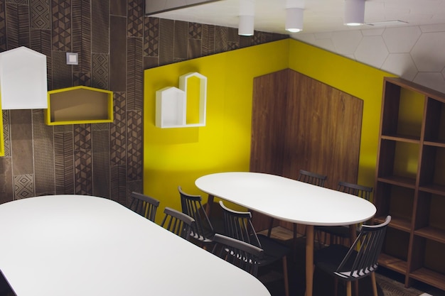 oval table in modern dining room of villa