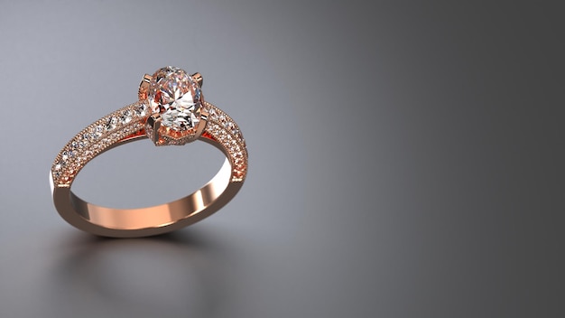 Ovale roségouden solitaire ring