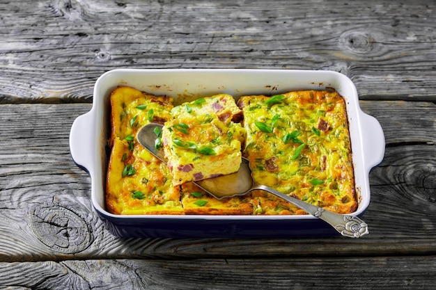 Oven Baked Denver Omelette in a baking dish