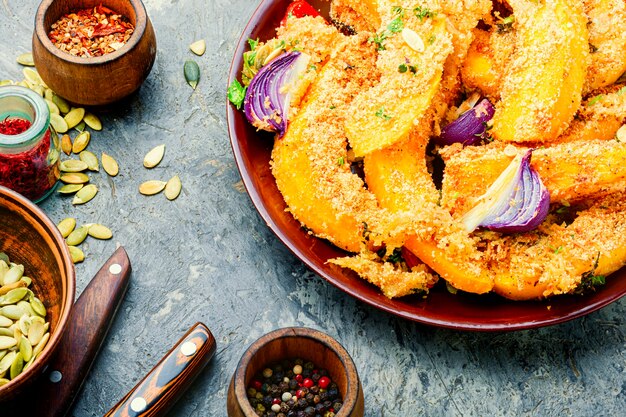 Oven baked pumpkin slices