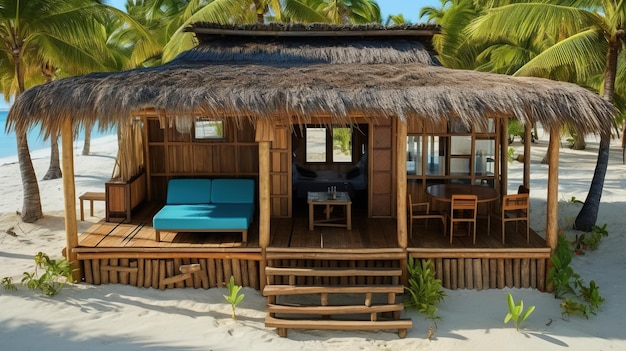 Фото Над водой бунгало на пляже вилла кабана мальдивские пляжные залы