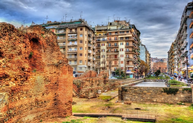 Overblijfselen van het paleis van Galerius in Thessaloniki, Griekenland