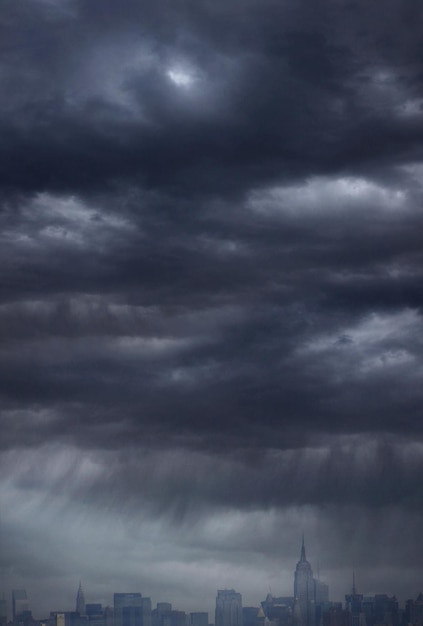 Overcast sky and city background