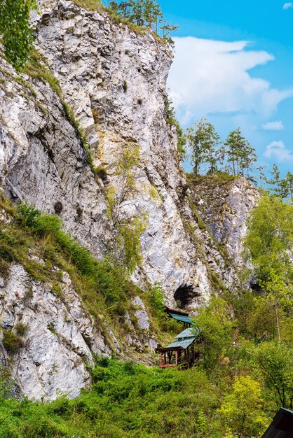 Overdekt tavdinsky-pad naar het natuurlijke oriëntatiepunt van de grotten