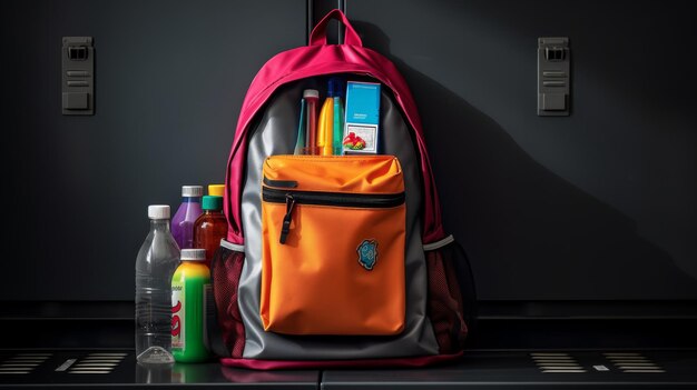 Overflowing Backpack with Binders